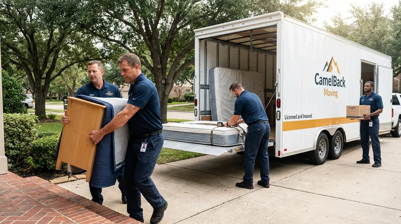 Crew loading residential truck for cross-state move from Stroudsburg, PA